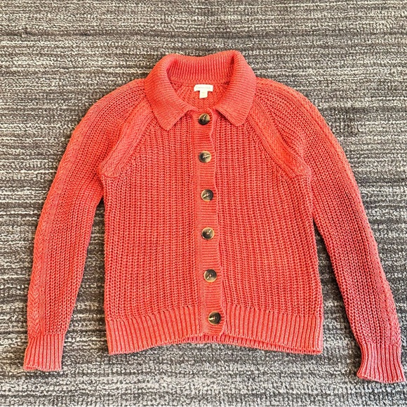 Garnet Hill Maren Linen & Organic Cotton Cardigan Size XS Button Up Prep Coastal - Picture 12 of 13